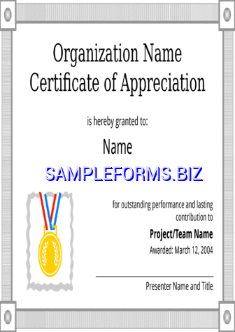 Certificate of Appreciation Template 1 pdf pot free